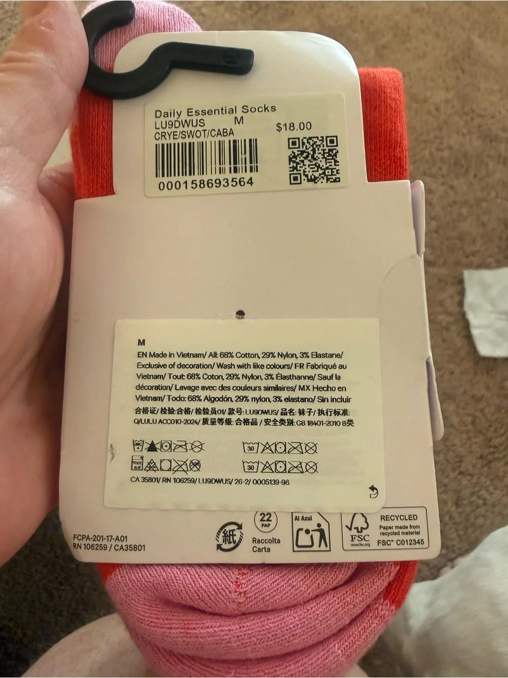 lululemon athletica Crew Daily Essential Socks - Red
